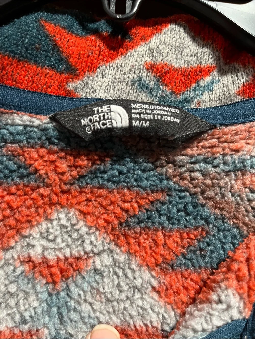 The North Face Men’s Zip-Up Fleece Pullover - Orange, Gray, White Aztec